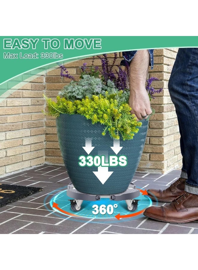 sanyi Plant Caddy with Wheels Heavy Duty, 15"-22" Adjustable Plant Stand with Wheels, Rolling Plant Stand, Plant Cart for Outdoor Planters, Large Potted Planter, Trash Can Dolly, Garden Pot Mover - Image 1