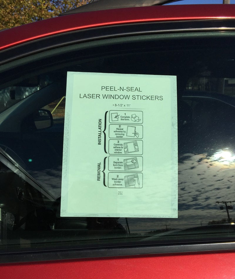 A PLUS Plain White Addendum Car Window Stickers with Adhesive (Blank) 250 Qty. (8.5 inches x 11 inches) (#8511) (P7) - Image 1