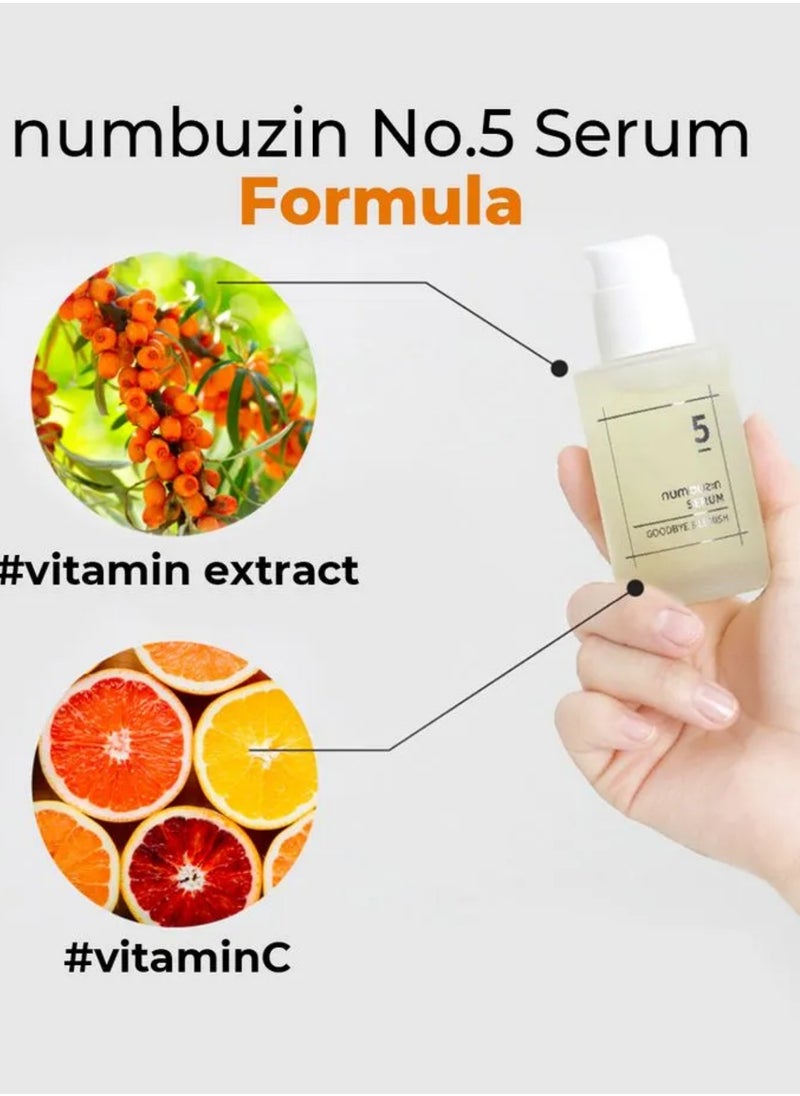 numbuzin numbuzin No.5 Goodbye Blemish Serum - Vitamin C - Niacinamide - Antioxidant - Dark Spots - Acne Scars - Lightweight Gel - Korean Skin Care for Face 50 ml  - Image 5