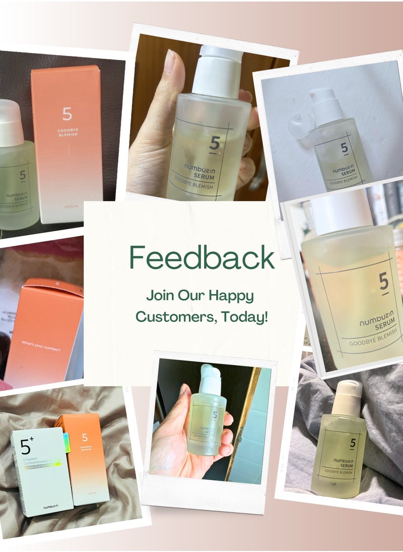 numbuzin numbuzin No.5 Goodbye Blemish Serum - Vitamin C - Niacinamide - Antioxidant - Dark Spots - Acne Scars - Lightweight Gel - Korean Skin Care for Face 50 ml  - Image 3