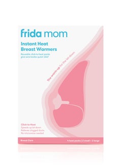 frida mom أجهزة تدفئة الثدي القابلة لإعادة الاستخدام بالحرارة الفورية من فريدا موم - تخفيف الضغط على الحرارة القابل لإعادة الاستخدام في لحظة للرضاعة + الأمهات الضخ - مجموعتان - 2 عبوات صغيرة + 2 عبوات حرارية كبيرة  - Image 1