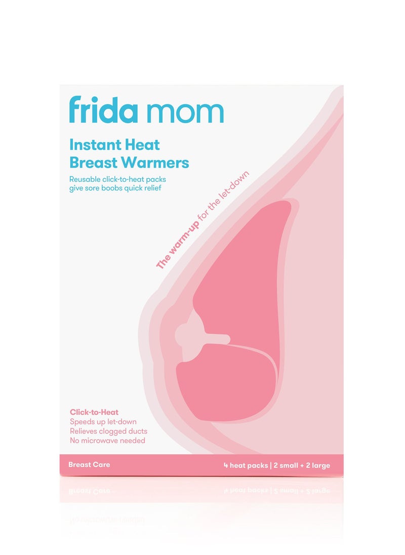 frida mom - أجهزة تدفئة الثدي القابلة لإعادة الاستخدام بالحرارة الفورية من فريدا موم - تخفيف الضغط على الحرارة القابل لإعادة الاستخدام في لحظة للرضاعة + الأمهات الضخ - مجموعتان - 2 عبوات صغيرة + 2 عبوات حرارية كبيرة - Image 1