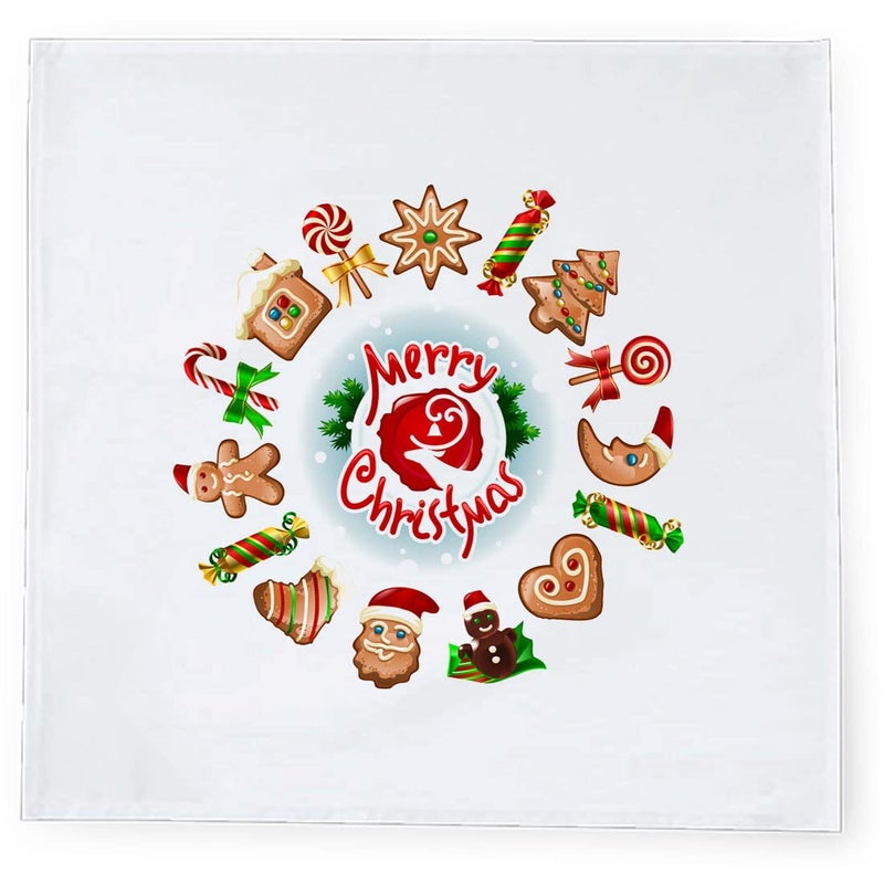 Khakee مناديل طاولة حرير بموضوع عيد الميلاد 6 قطع 10x10 لتزيين عيد الميلاد زينة عيد الميلاد هدية عيد الميلاد xmas21089 - Image 3
