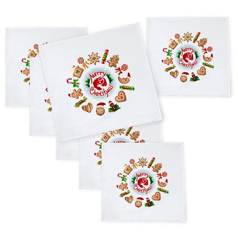 Khakee مناديل طاولة حرير بموضوع عيد الميلاد 6 قطع 10x10 لتزيين عيد الميلاد زينة عيد الميلاد هدية عيد الميلاد xmas21089 - Image 1