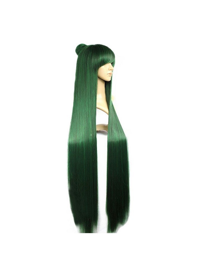 Angelaicos Women'S Fiber Straight Cosplay Party Costume Wig Long Green 47 Inches - Image 1