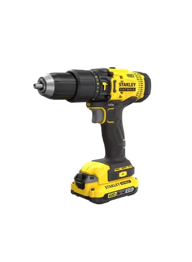 Stanley V20 18V Compact and Ergonomic Fatmax Cordless Drill Kit Yellow and Black