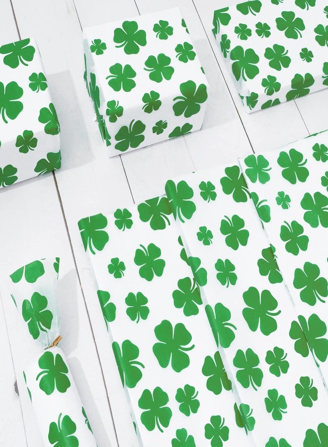 Whaline 100 Sheet St. Patrick's Day Tissue Paper Watercolor Shamrock Wrapping Paper Green Clover Gift Art Tissue for Irish Holiday Home DIY Gift Bags Party Favor Decor, 14 x 20 Inch - Image 4