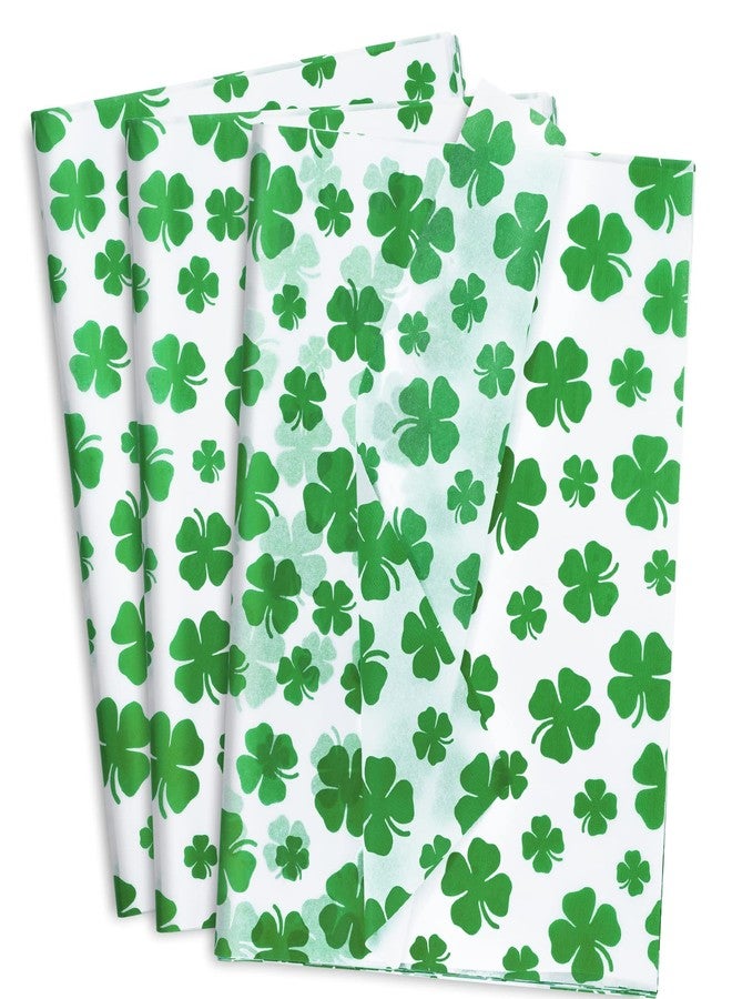 Whaline 100 Sheet St. Patrick's Day Tissue Paper Watercolor Shamrock Wrapping Paper Green Clover Gift Art Tissue for Irish Holiday Home DIY Gift Bags Party Favor Decor, 14 x 20 Inch - Image 1