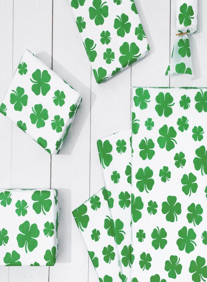 Whaline 100 Sheet St. Patrick's Day Tissue Paper Watercolor Shamrock Wrapping Paper Green Clover Gift Art Tissue for Irish Holiday Home DIY Gift Bags Party Favor Decor, 14 x 20 Inch - Image 3