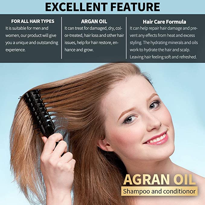 Cab's Argan Oil Shampoo and Conditioner Set for Women and Men - Best Gift for Damaged, Thinning Hair, Curly or Frizzy Hair - Paraben Free 2 x 16.9 fl oz - Image 3