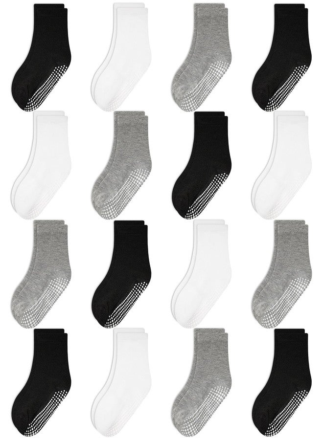 HYCLES 16 Pairs Toddler Socks, Non Slip Kid Grips Socks Sticky Boy Girl Sock for 1-3T Toddlers Baby - Image 1