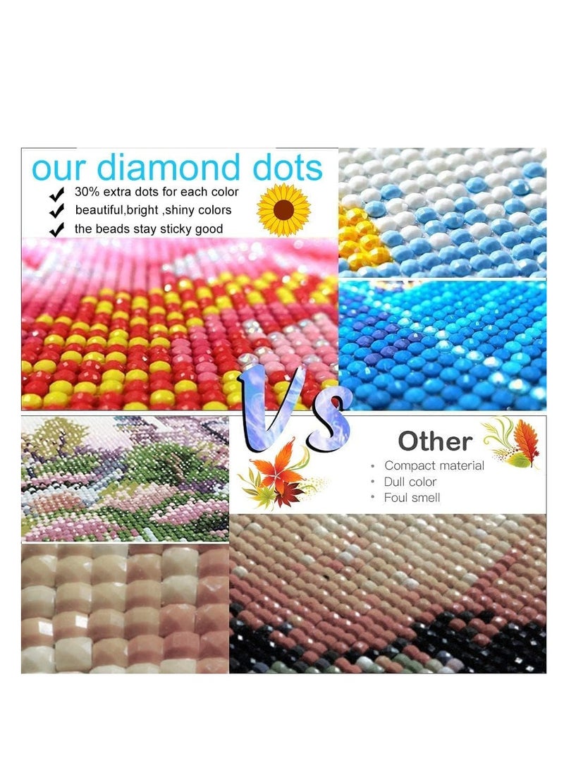 SOLARAE Moon Diamond Painting Kits, Diamond Art Painting Kits for Adults, Moon Beach Diamond Kits, Full Drill Rhinestone Diamond Embroidery Craft Kits, Home Wall Decor Art DIY Inch12X16 (Without Frame) - Image 5