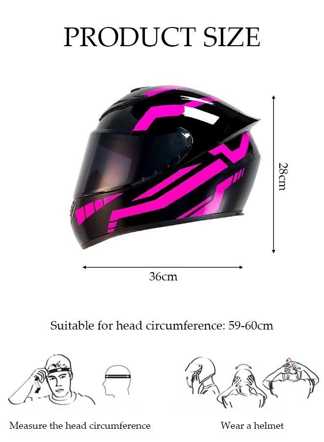 DUNISO Motorcycle Helmets Full Face Helmet for Adults Men and Women,Lightweight Crash Resistant Motorcycle Helmet with Black Lenses,Sport Touring Street Motorcycle Helmet,Cool Racing Helmet,Breathable Lining(L) - Image 2