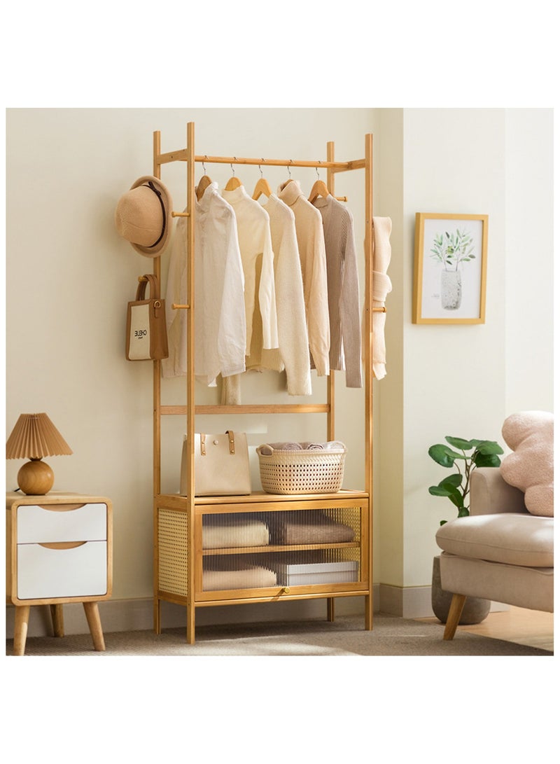 HXDream Coat Rack Stand,Clothing Garment Rack,Clothes Rail Stand With double storage cabinets,For hanging clothes and storing pillows,quilt covers - Image 5