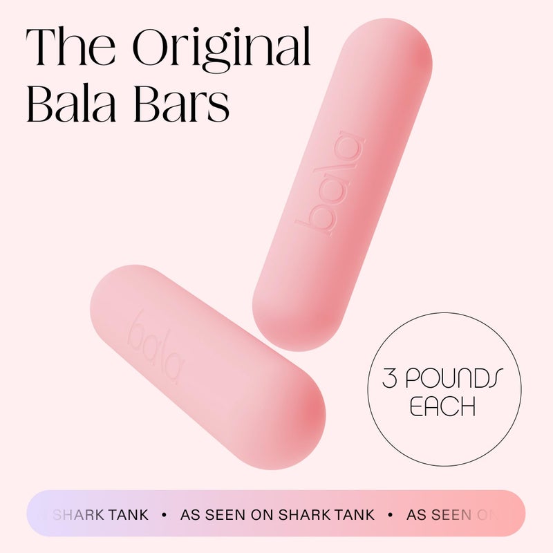 Bala Bars Dumbbell Set for Women & Men, 3lb Dumbbells (Blush) - Set of 2 Bars Designed for Walking, Strength Training, HIIT, Boxing & Aerobics - Dumbbell Weights for Working Out at Home - Image 2