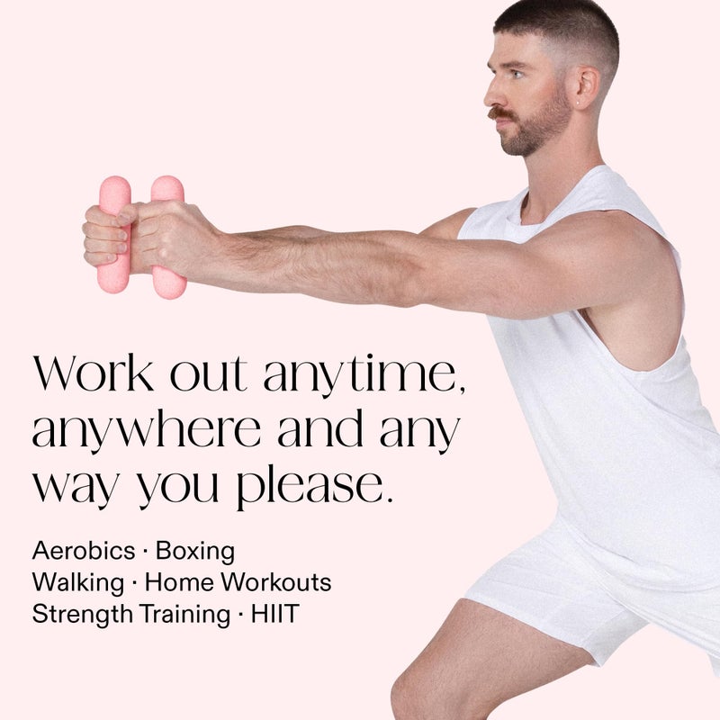 Bala Bars Dumbbell Set for Women & Men, 3lb Dumbbells (Blush) - Set of 2 Bars Designed for Walking, Strength Training, HIIT, Boxing & Aerobics - Dumbbell Weights for Working Out at Home - Image 3