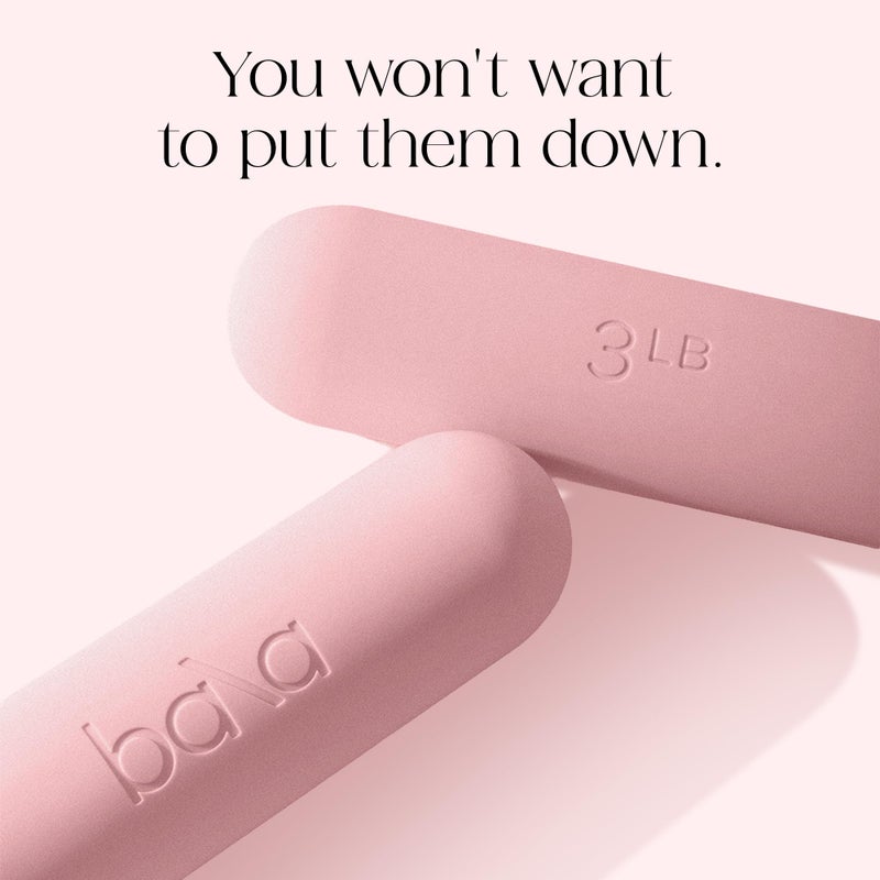 Bala Bars Dumbbell Set for Women & Men, 3lb Dumbbells (Blush) - Set of 2 Bars Designed for Walking, Strength Training, HIIT, Boxing & Aerobics - Dumbbell Weights for Working Out at Home - Image 5