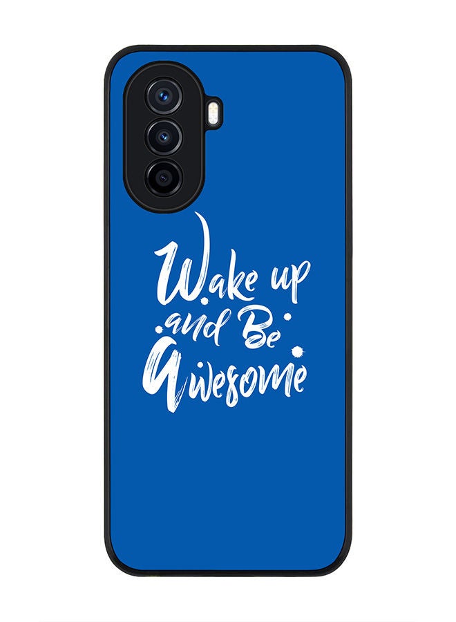 Stylizedd Rugged Black edge case for Huawei Nova Y70  Slim fit Soft Case Flexible Rubber Edges Anti Drop TPU Gel Thin Cover - Wake up and be awesome - Image 1