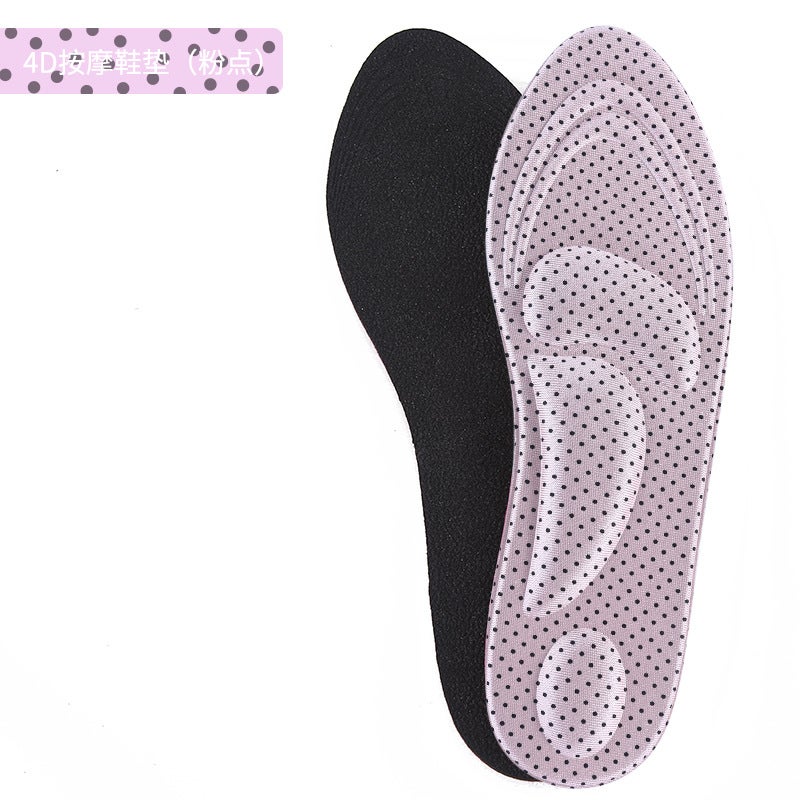 4D Memory Foam Insoles Shock Absorbent 1906-pink dot 