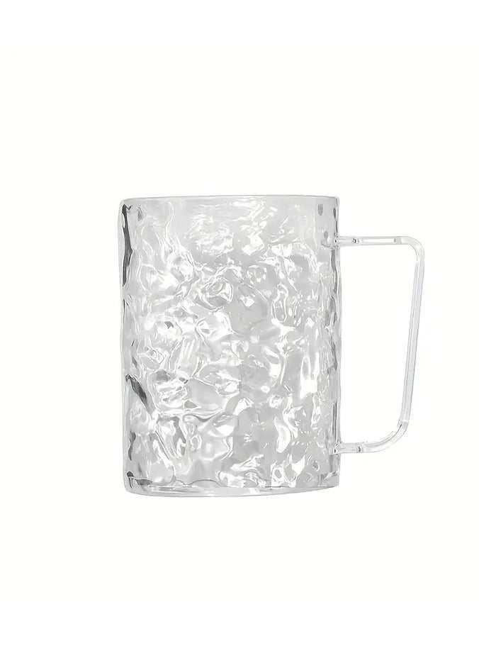 Goolsky Glass Hamper Textured Toothbrush Cup with Handle - 10cm/3.94in x 11cm/4.33in - Plastic Material - Perfect for Bathroom or Kitchen - Image 1