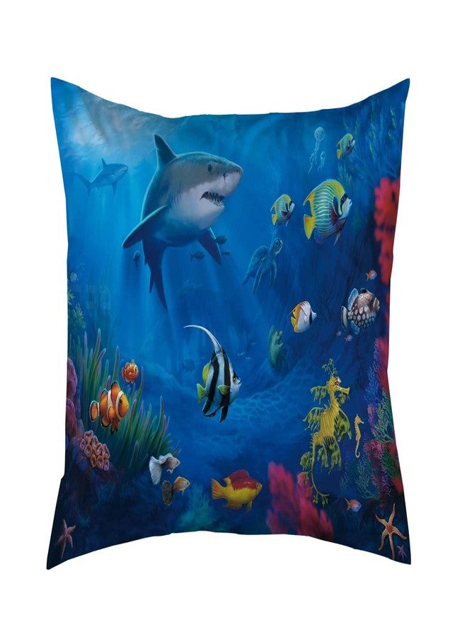 EKOBLA Under Sea Fish Sharks Pillowcases Pillows Covers Cases Bedroom Decor Decoration Rectangle Two Sides Printed 20x30 Inch Hotel,Cafe,Car,Sofa Throw Pillow Case Cushion Cover