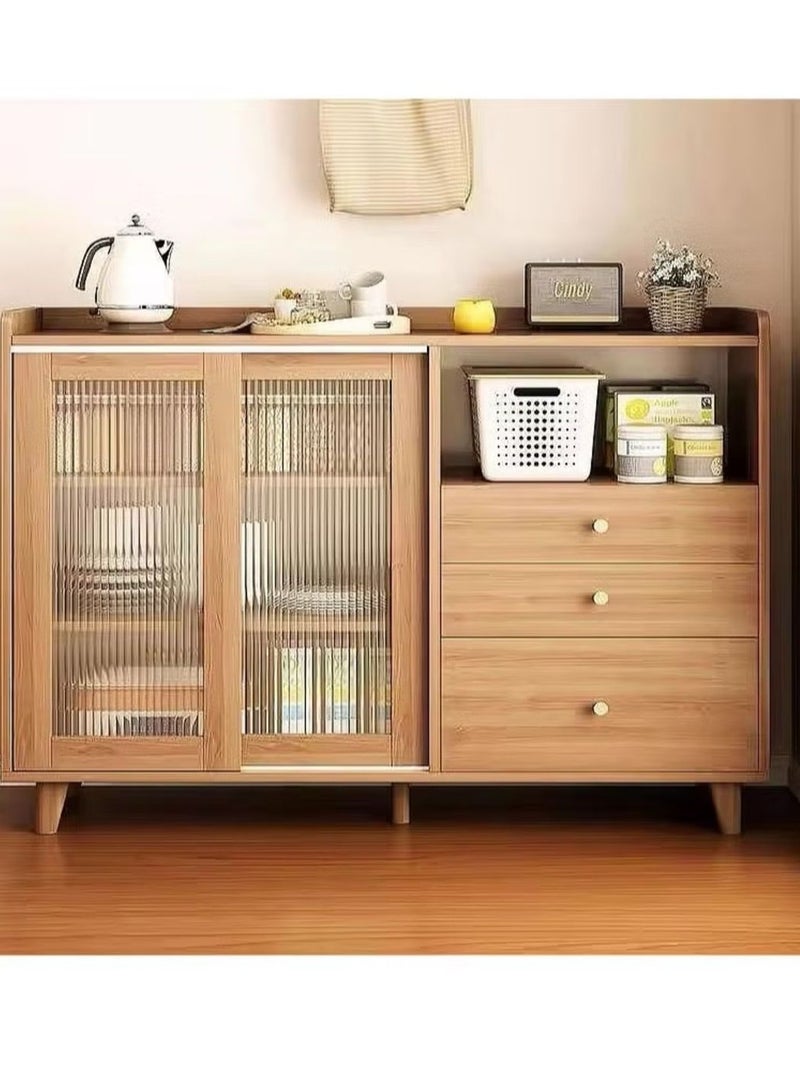 إكسبرت ركن القهوة خزانة مطبخ جانبية مع ادراج وابواب جرار، سعة تخزين كبيرة المطبخ 100×36×92 سم مناسبة للمطبخ وغرفة المعيشة والطعام - لون خشبي - Image 5