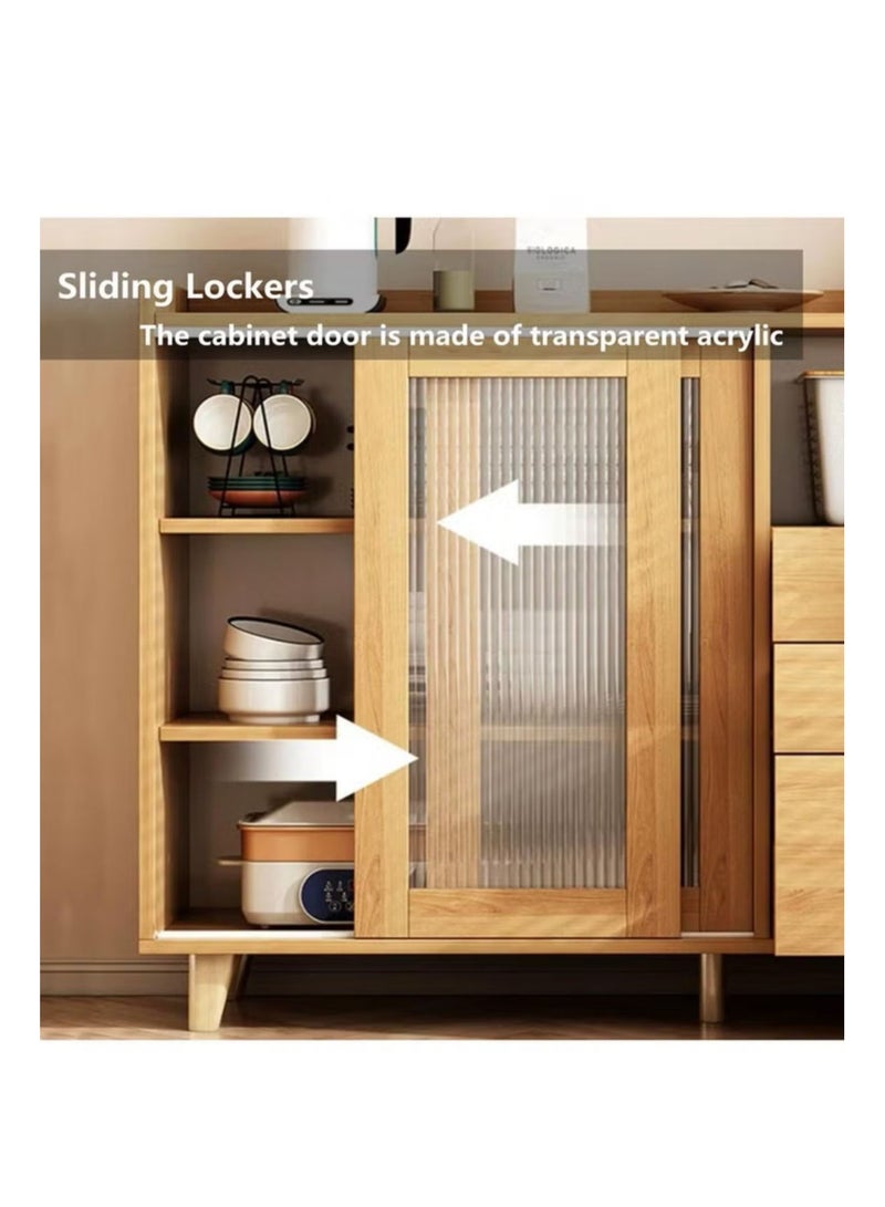 إكسبرت ركن القهوة خزانة مطبخ جانبية مع ادراج وابواب جرار، سعة تخزين كبيرة المطبخ 100×36×92 سم مناسبة للمطبخ وغرفة المعيشة والطعام - لون خشبي - Image 3