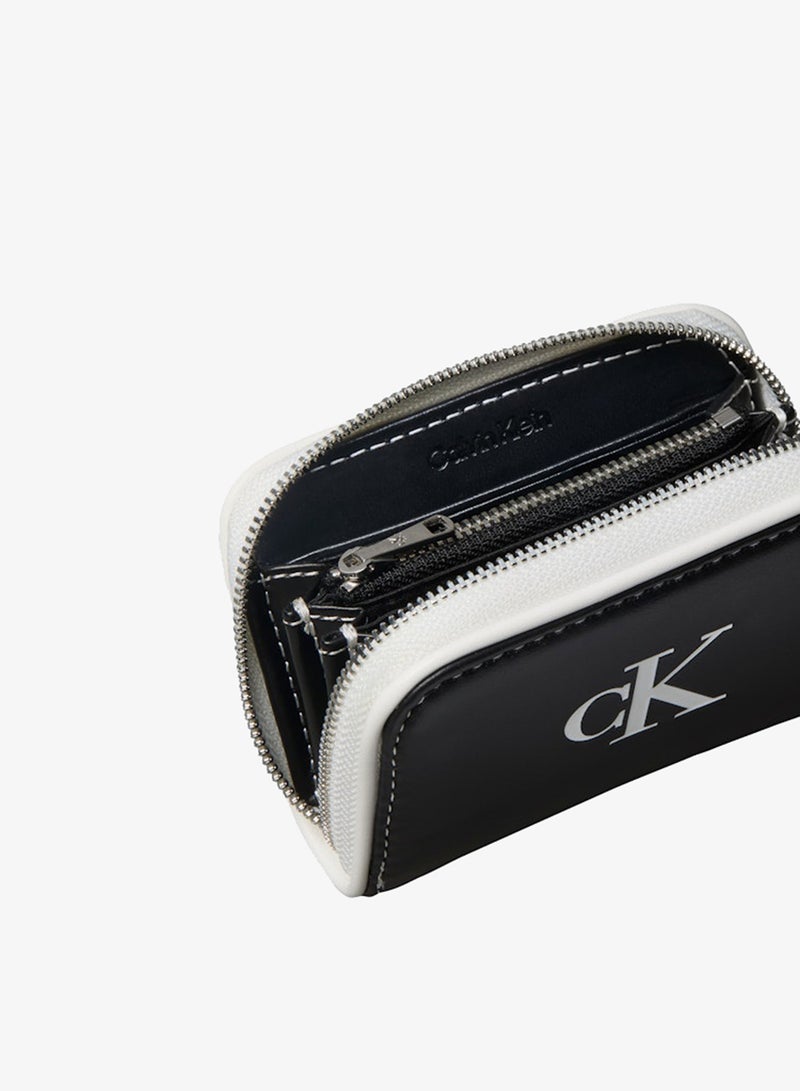 CALVIN KLEIN Contrast Logo Textured Zip-Around Wallet - Image 3