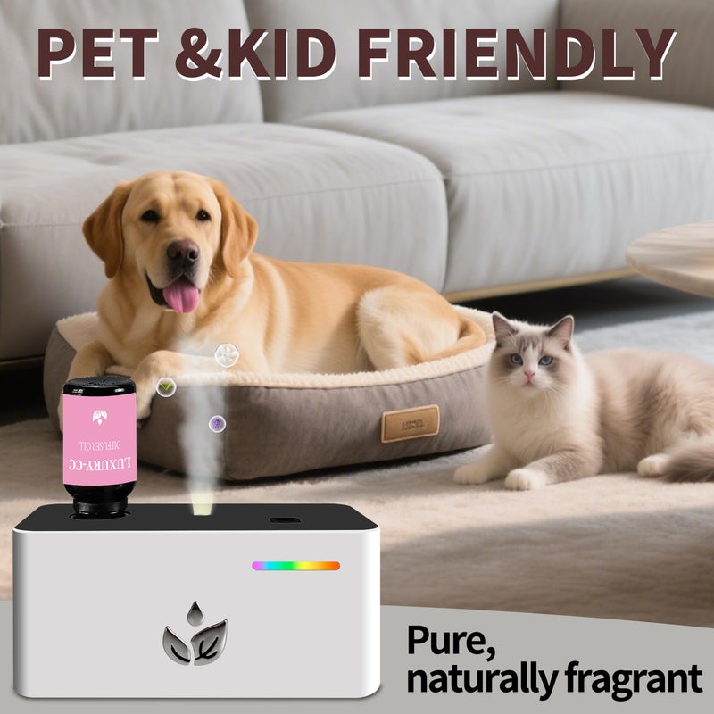 Shonoppy Essential Oil Diffuser with 20pcs Mixed Scent Fragrance Aroma Oils, Rechargeable Waterless Diffuser with 3 Spray Modes for Home Office Hotel (White Set 20PCS) - Image 5