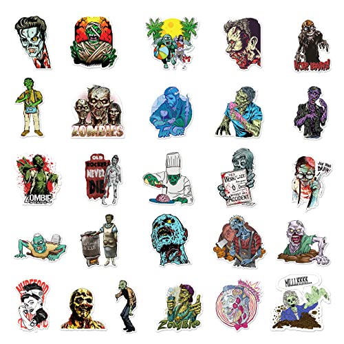 Ash  Roh Ash & Roh 50Pcs Cute Animal Stickers,Vinyl Waterproof Removable Stickers for Laptop,Bumper,Skateboard,Water Bottles,Computer,Phone, Cute Animal Stickers for Kids Teens (Zombie)10 x 5 x 5 cms - Image 2