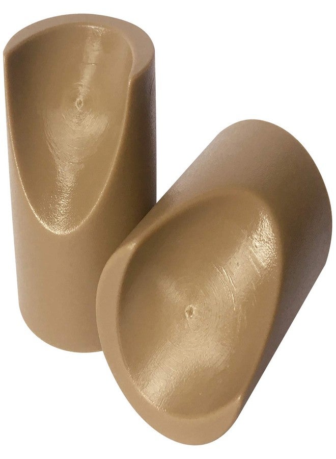 Gluposti 8 Beige Folding Chair V-Tip Stabilizer Caps, 7/8 Inch ID - Heavy Duty Nylon End Caps, Non-Marring Round Top of Leg Protectors, Compatible Replacement Stability Plugs for Metal & Padded Folding Chairs - Image 1