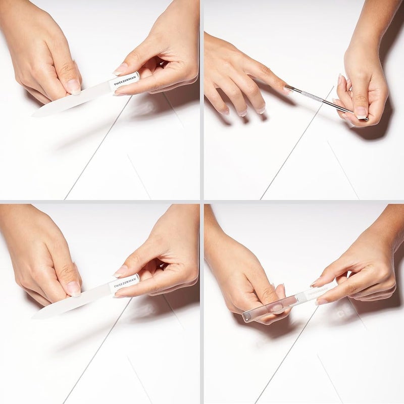 Tweezerman 4207-R Glass Nail File & Buffer Set, 4 Piece, Clear - Image 2