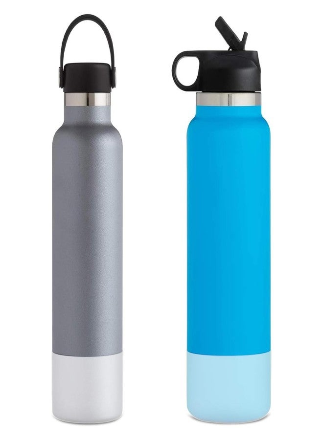 شيتا غطاء حماية من السيليكون CHEETAH لزجاجة المياه Hydroflask سعة 32-40 أونصة، خالٍ من مادة BPA، متوافق مع جميع زجاجات المياه ذات عرض قاعدة 3.56 بوصة (32-40 أونصة، شفاف) - Image 3
