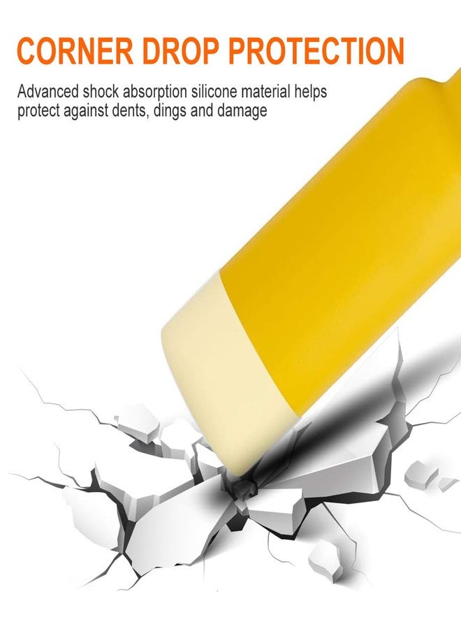 شيتا غطاء حماية من السيليكون CHEETAH لزجاجة المياه Hydroflask سعة 32-40 أونصة، خالٍ من مادة BPA، متوافق مع جميع زجاجات المياه ذات عرض قاعدة 3.56 بوصة (32-40 أونصة، شفاف) - Image 4
