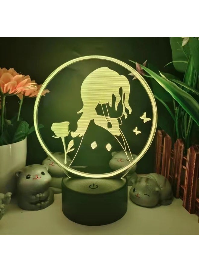 Game Light Encountering Vanity Sky White Bird Bookworm Cherry Blossom Zhengtai Lilipai Hand-held 3D Nightlight For Students-Color:4903 Card-Specifications:16-color Crack Base Touch Switch + Remote Control  - Image 2