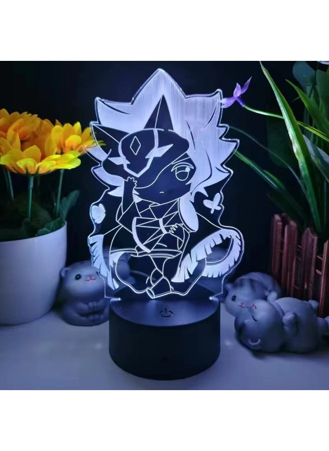 Game Light Encountering Vanity Sky White Bird Bookworm Cherry Blossom Zhengtai Lilipai Hand-held 3D Nightlight For Students-Color:4903 Card-Specifications:16-color Crack Base Touch Switch + Remote Control  - Image 5