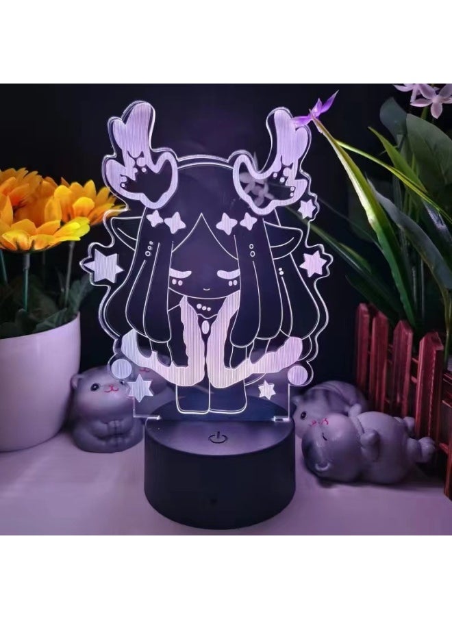 Game Light Encountering Vanity Sky White Bird Bookworm Cherry Blossom Zhengtai Lilipai Hand-held 3D Nightlight For Students-Color:4903 Card-Specifications:16-color Crack Base Touch Switch + Remote Control  - Image 3