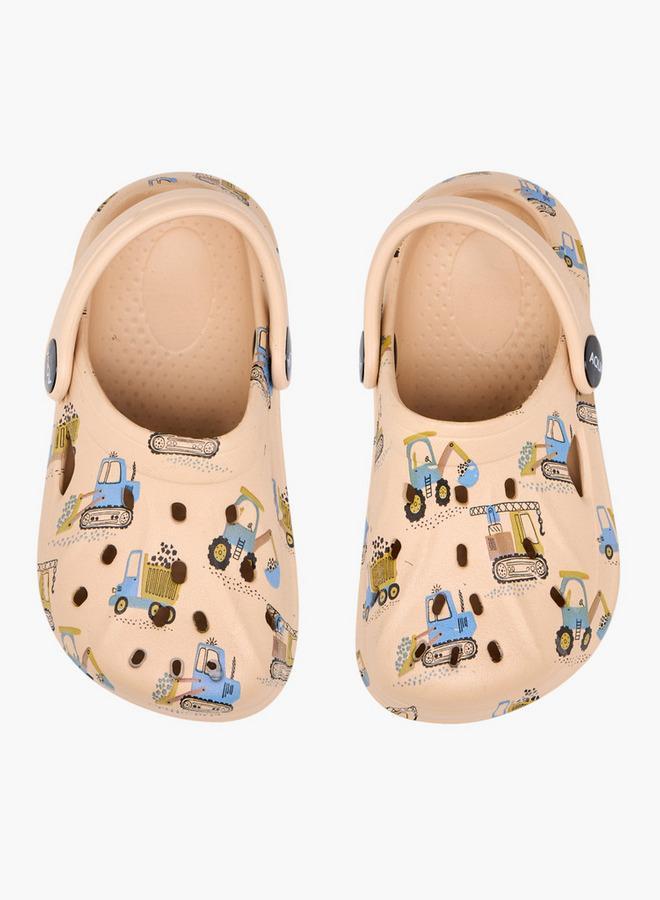 Aqua Boys Vehicle Print Clogs - Image 2