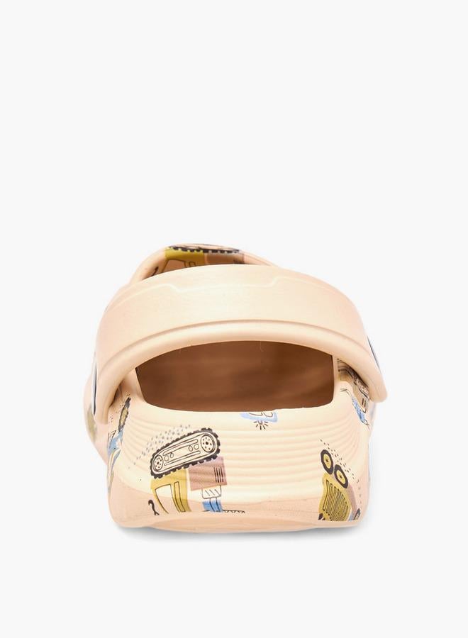 Aqua Boys Vehicle Print Clogs - Image 5