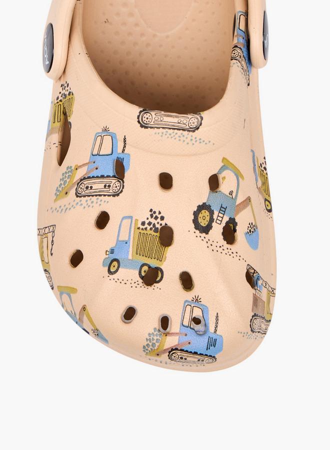 Aqua Boys Vehicle Print Clogs - Image 4