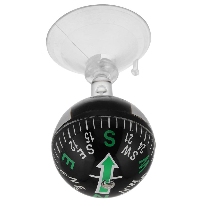 Black Plastic Suction Cup Car Compass 38mm Dashboard Navigation Ball for Automotive Marine Trucks RVs Boats - Image 2
