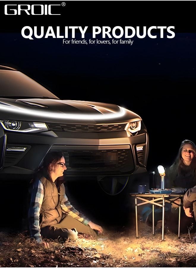 GROIC 1.8M Car Hood LED Strip Light, Exterior Car Hood Beam Light Strip,Exterior Car Decoration Accessories, White Light Waterproof LED Running Light for Cars, Trucks, SUVs  - Image 4