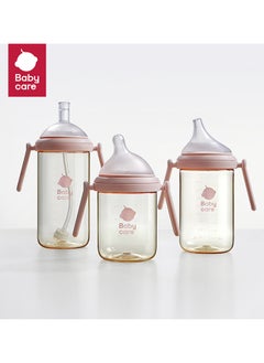 Babycare Babycare - Nopayon Pro Anti-Colic Feeding Bottle with Handles – Pink – 240ml for Babies 6–8 Months – BPA-Free, BPI Certified, Easy-Grip Design, Wide Neck, Soft Silicone Nipple, Spill-Proof, Ergonomic Bottle, Heat-Resistant, Baby Milk Bottle, Infant Training Bottle, Safe Material, Pediatrician Recommended  - Image 3