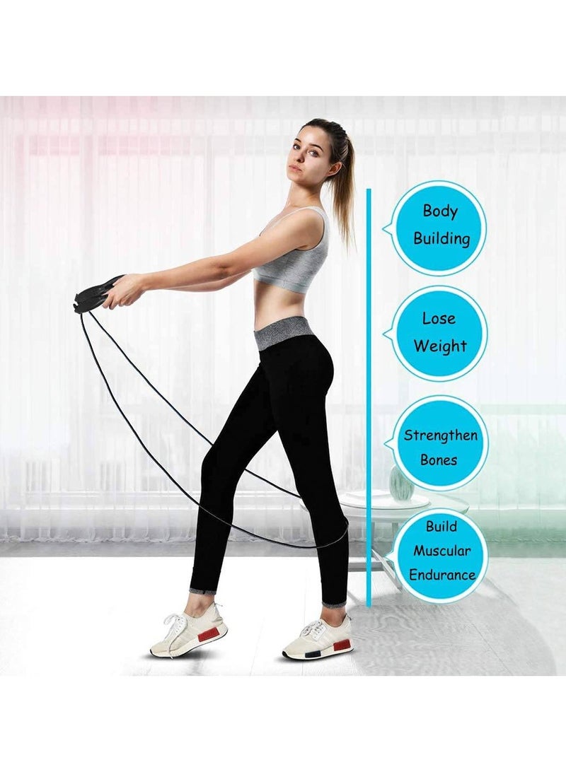 Generic Adjustable Jump Rope with Bearing Foam Handles Gray & Assorted Rope  - Image 2