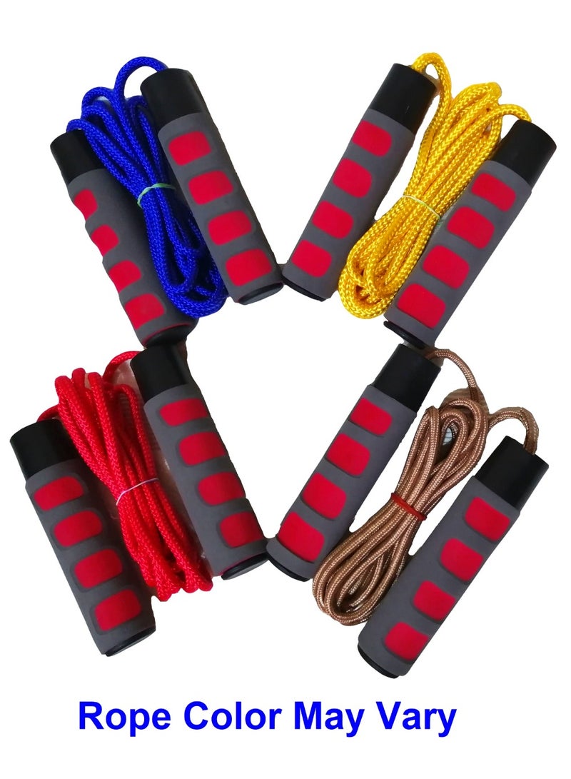 Generic Adjustable Jump Rope with Bearing Foam Handles Gray & Assorted Rope  - Image 4