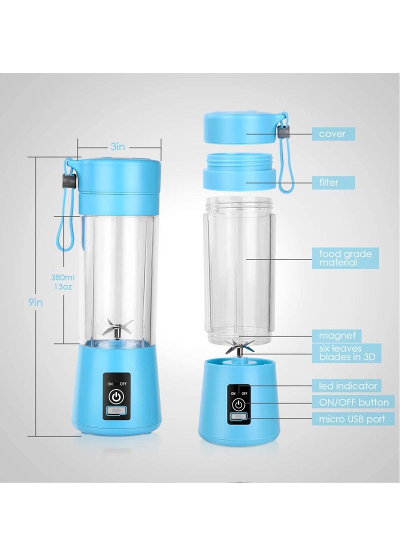 ELTRAZONE - Portable Blender, Personal Blender with USB Rechargeable Mini Fruit Juice Mixer, Personal Size Blender for Smoothies and Shakes Mini Juicer Cup Travel 380ML, Fruit Juice, Milk, S - Image 1