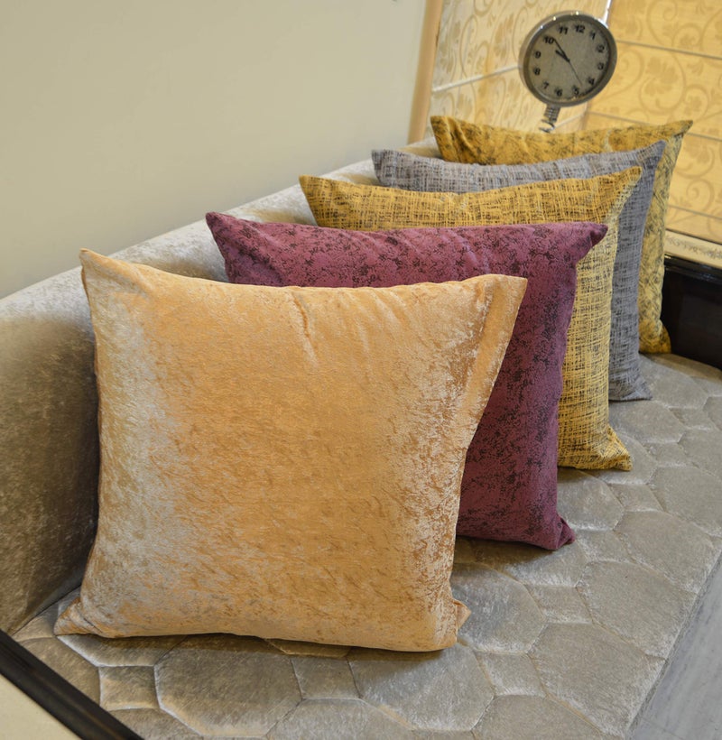 Khooti Sparkle Velvet Cushion Cover, 26x26 | Copper Gold | Pack of 5 | Solid Plain Soft & Smooth, Decorative Cushion Covers for Living Room, Bedroom, Couches, Chairs, Sofas, Beds & Home Decor - Image 2