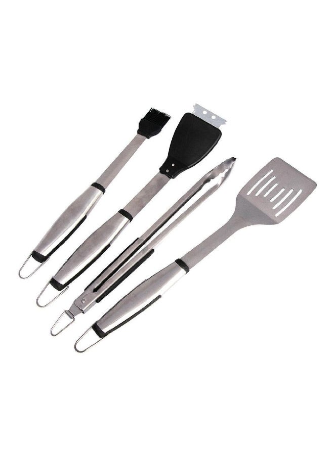Grill Mark 4-Piece BBQ High Quality Grilling Tool Set Silver and Black 16 x 43.5 x 47.5 cm 8997885 - Image 3