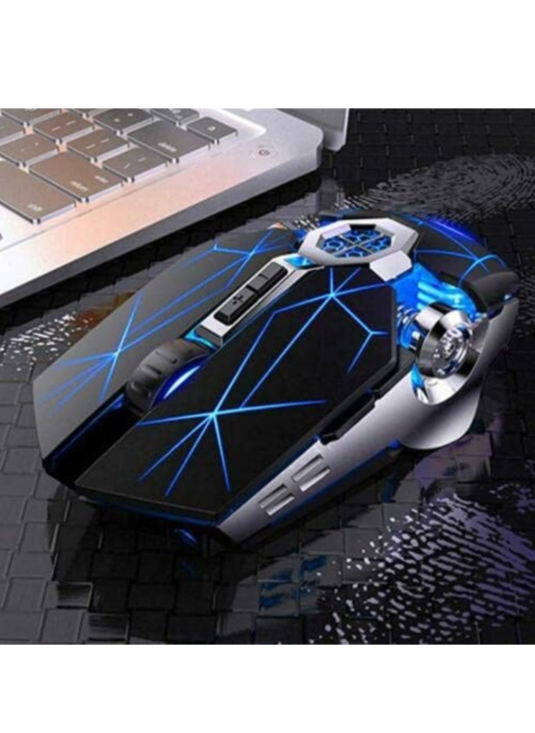 7 Color LED Gaming Mouse Wireless Mouse Gaming USB Backlit Rechargeable for PC (Black)  - Image 3