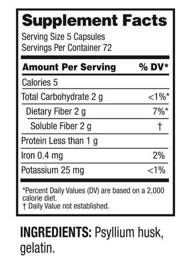 Guardian Psyllium Fiber Capsules, Natural Psyllium Husk (720Ct) - Image 3